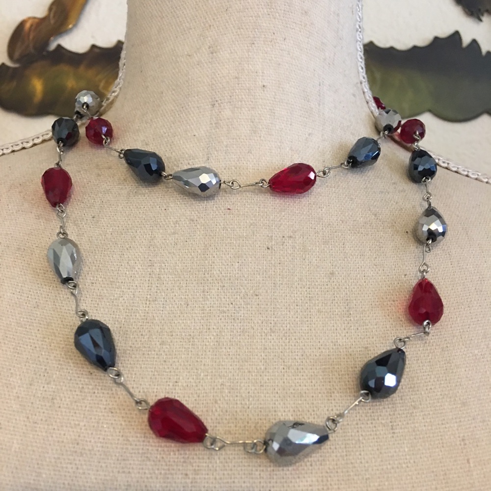 Julea B sparkle raindrop bead long necklace